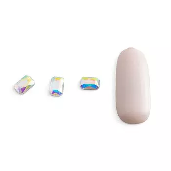 Стразы для дизайна ногтей POLE «Голографик», прямоугольник мягкий, 10 шт