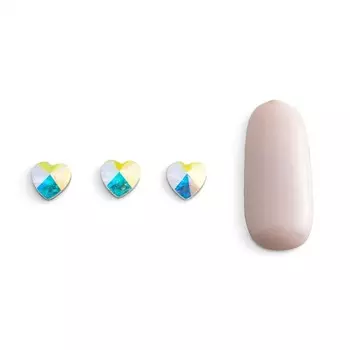 Стразы для дизайна ногтей POLE «Голографик», сердце, 10 шт