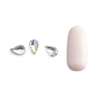 Стразы для дизайна ногтей прозрачные POLE «Капля средняя», 10 шт