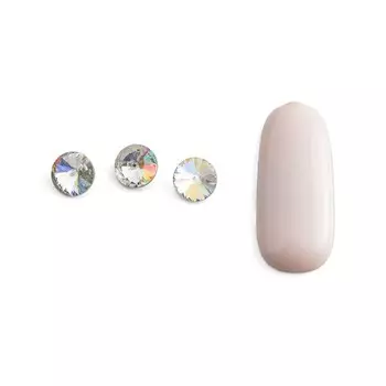 Стразы для дизайна ногтей прозрачные POLE «Круг», 10 шт