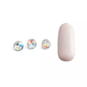 Стразы для дизайна ногтей прозрачные POLE «Круг №2», 10 шт