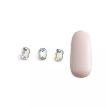 Стразы для дизайна ногтей прозрачные POLE «Прямоугольник мягкий средний», 10 шт