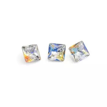 Стразы для дизайна ногтей TNL «Квадрат», прозрачные, 10 шт