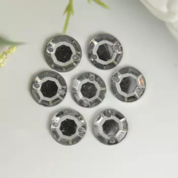 Стразы для творчества "Круглые", серебро, 8 мм, 30 грамм