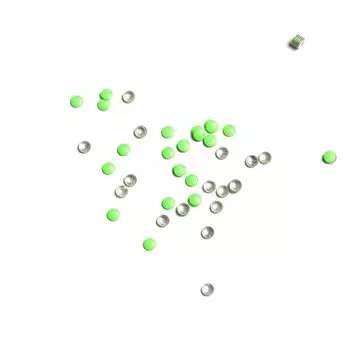 Стразы металлические кружки, №2.0 неоновый зелёный, 50 шт