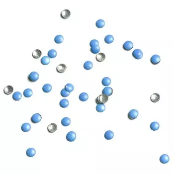 Стразы металлические кружки, №3.0 синий, 50 шт