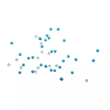 Стразы металлические квадратные POLE, 2х2, синие, 50 шт