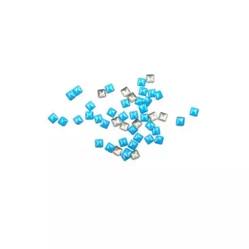 Стразы металлические квадратные POLE, 3х3, синие, 50 шт