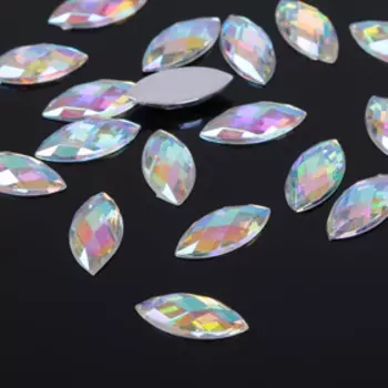 Стразы плоские клеевые эллипс, 715 мм, (набор 20 шт.), цвет радужный