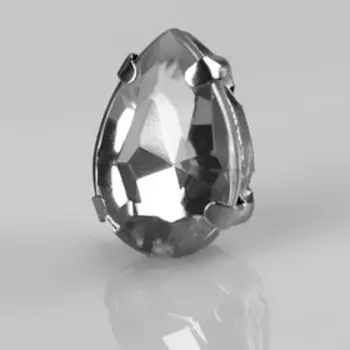 Стразы пришивные «Капля», в оправе, 1014 мм, 20 шт., цвет серебряный