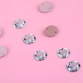 Стразы пришивные «Круг», d = 12 мм, 15 шт