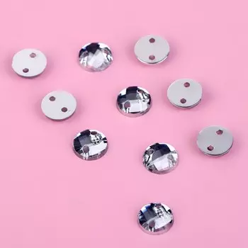 Стразы пришивные «Круг», d = 6 мм, 50 шт