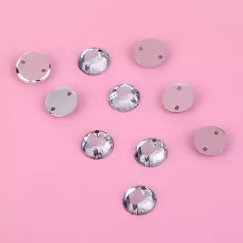 Стразы пришивные «Круг», d = 8 мм, 30 шт