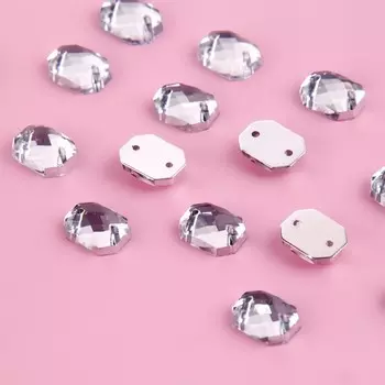 Стразы пришивные «Прямоугольник», 8 6 мм, 50 шт