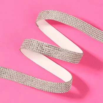 Стразы самоклеящиеся, d=214 мм, 4.5±0.5 м, цвет серебряный