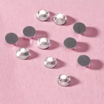 Стразы термоклеевые «Круг», стеклянные, d=3.2 мм, 100 шт., цвет серебряный