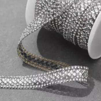 Стразы термоклеевые «Ромбы», 13 мм, 4.5±0.5 м, цвет серебряный