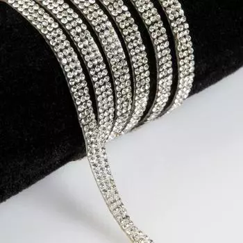 Стразы термоклеевые, d=310 мм, 4.5±0.5 м, цвет серебряный