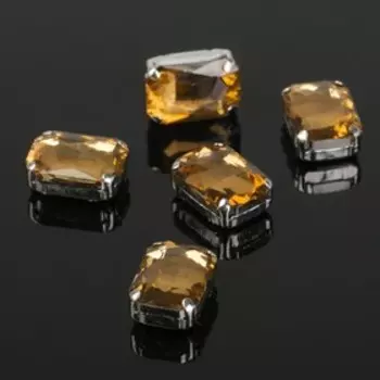 Стразы в цапах (набор 5 шт.), 1014 мм, цвет коричневый в серебре