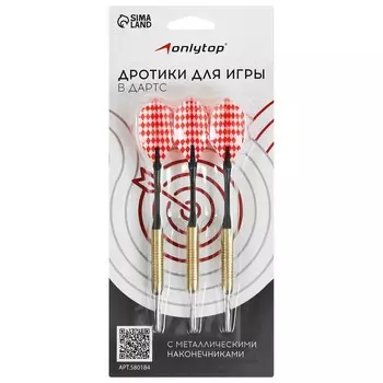 Дротики для дартса ONLYTOP, 3 шт., металлический наконечник, вес 16 г, цвет МИКС