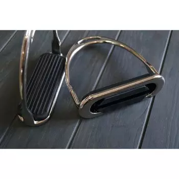 Стремена с резиновыми вставками, сталь, цвет никель, пара