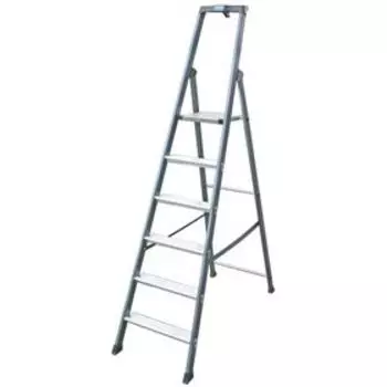 Стремянка KRAUSE MONTO SEPRO, оградительная дуга с полкой, противоскольз., 6 ступеней