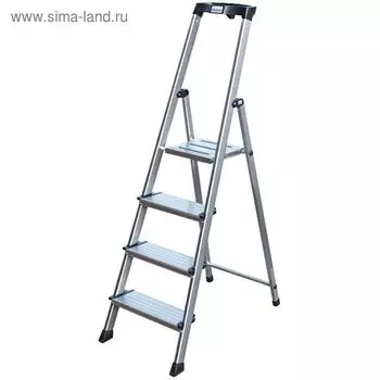 Стремянка KRAUSE MONTO SEPURO, оград. дуга, широкие ступени, противоскользящая, 4 ступени