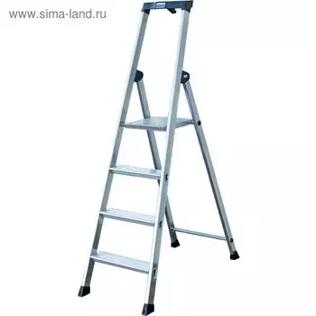 Стремянка KRAUSE MONTO SOLIDO, оградительная дуга с полкой, 4 ступени