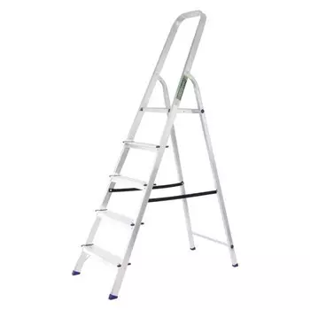 Стремянка Сибртех 97715, алюминиевая, 5 ступеней