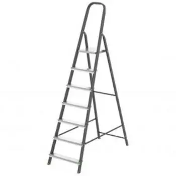 Стремянка "Сибртех" 97957, стальной профиль, алюминиевые ступени, 7 ступеней