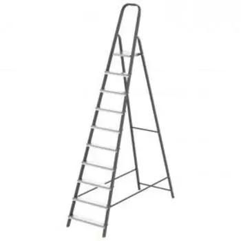 Стремянка "Сибртех" 97960, стальной профиль, алюминиевые ступени, 10 ступеней