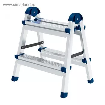Стремянка "СИБРТЕХ" 97982, двусторонняя, стальная, 2 ступени