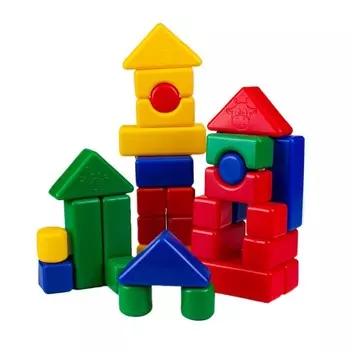 Кубики для малышей, пластиковые, цветные, 38 штук, 4 х 4 см