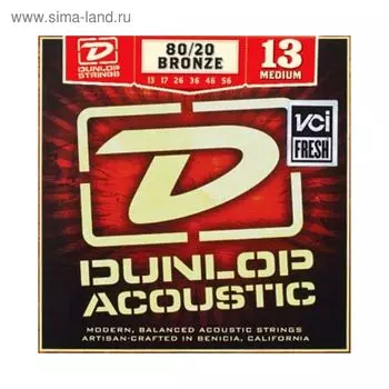Струны для акустической гитары Dunlop DAB1356 бронза 80/20, Medium, 13-56