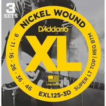 Струны для электрогитары D'Addario EXL125-3D Nickel Wound SuperLightTop/Regular Bottom
