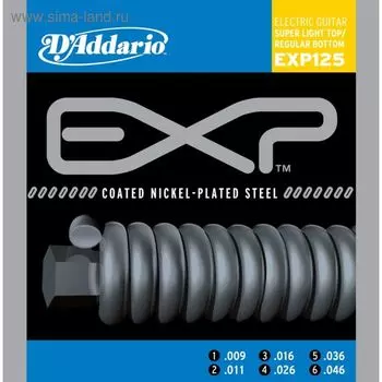 Струны для электрогитары D`Addario EXP125 COATED NICKEL Super Light Top/Regular Bottom 9-46 230455