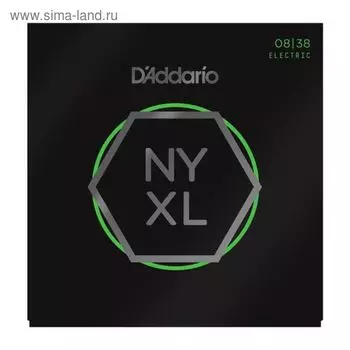 Струны для электрогитары D'Addario NYXL0838 NYXL, Extra Super Light, 08-38