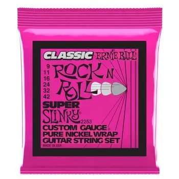 Струны для электрогитары ERNIE BALL 2253 - Classic Pure Nickel Super Slinky (9 - 42)