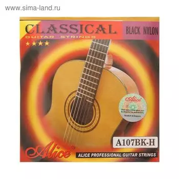 Струны для классической гитары Alice A107BK, черный нейлон