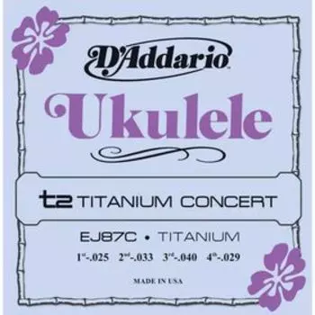 Струны для концертного укулеле D'Addario EJ87C Titanium