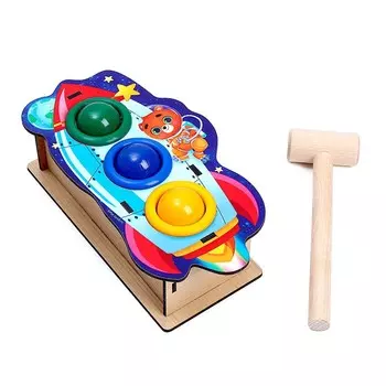 Стучалка «Ракета», 3 шарика, цвет МИКС