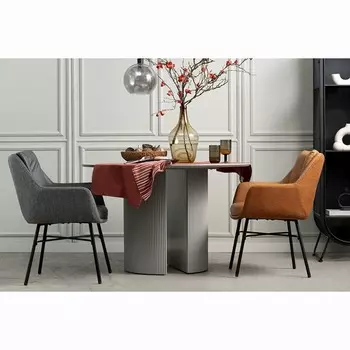 Стул Allar, 580520850 мм, экокожа, рогожка, цвет серый