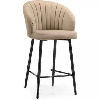 Стул барный Бэнбу velutto 05 металл/велюр, черный/бежевый 55x56x97 см