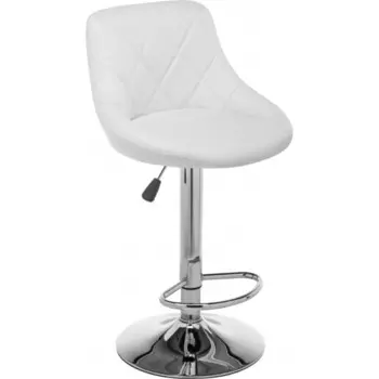 Стул барный Curt металл/экокожа, хром/белый 45x50x84 см
