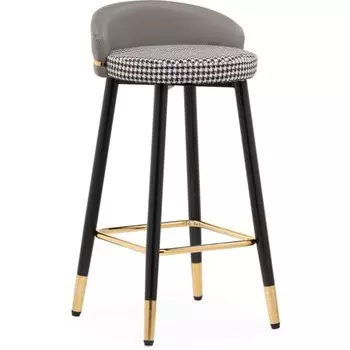 Стул барный Kardial металл/ткань, черный/серый 41x40x76 см