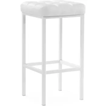 Стул барный Лофт металл/экокожа, белый/белый 35x35x65 см