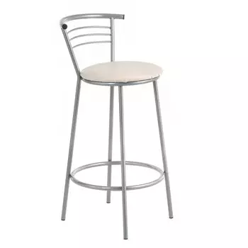 Стул барный "Мах" серебристый металлик/молочный