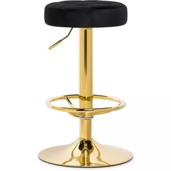 Стул барный Marun металл/велюр, золотой/черный 39x39x63 см