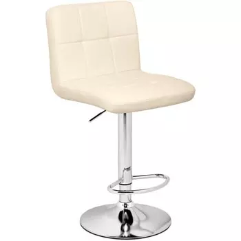 Стул барный Paskal металл/экокожа, хром/бежевый 43x53x89 см