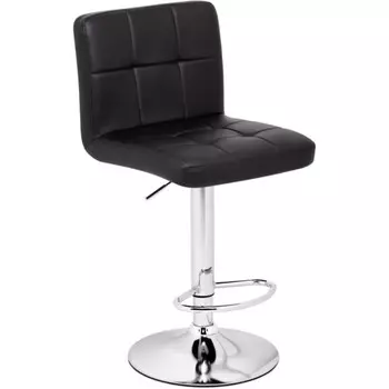 Стул барный Paskal металл/экокожа, хром/черный 43x53x89 см
